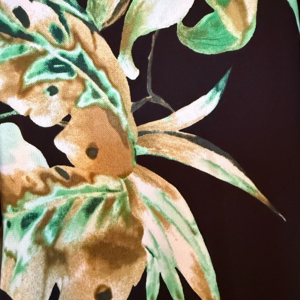 Lauren Ralph Lauren Black and Green tropical wide leg dress pants Sz.2X - Picture 4 of 8